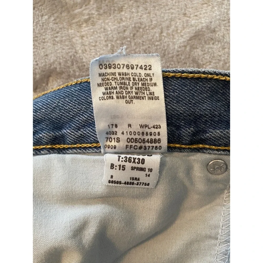 Levi's Jeans Men 36x30‎ Faded Blue 505 Regular Fit Cotton Denim Workwear Casual